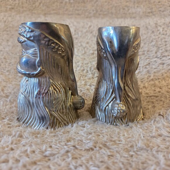 Vintage Pewter Santa Taper Candle Holders – Pair - Picture 4 of 5